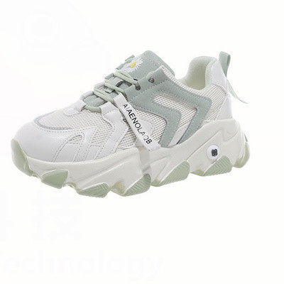 Γυναικεία αθλητικά  παπούτσια με τραχιά σόλα σε γκρι και πράσινο χρώμα