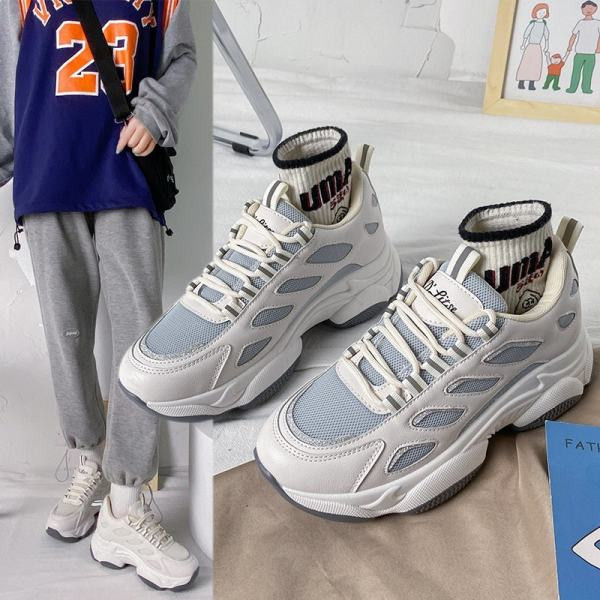 Αθλητικά και casual πάνινα παπούτσια με κορδόνια και πλέγμα