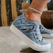 Γυναικεία αθλητικά παπούτσια με φερμουάρ και κορδόνια