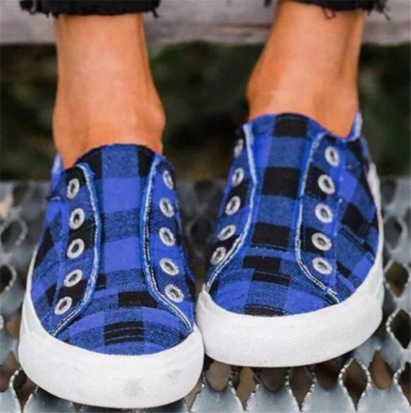 Καθημερινά καρό αθλητικά παπούτσια χωρίς κορδόνια