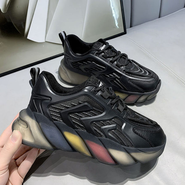 Casual αθλητικά παπούτσια με χρωματιστές σόλες και κορδόνια