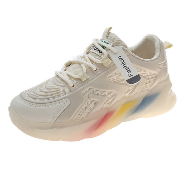 Γυναικεία γυναικεία αθλητικά παπούτσια με κορδόνια και απλικέ χρώμα