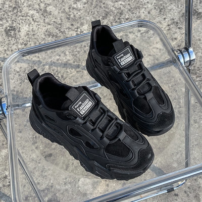 Γυναικεία casual αθλητικά παπούτσια με ψηλή σόλα και κορδόνια