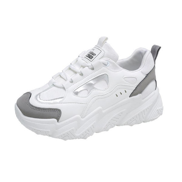 Γυναικεία casual αθλητικά παπούτσια με ψηλή σόλα και κορδόνια