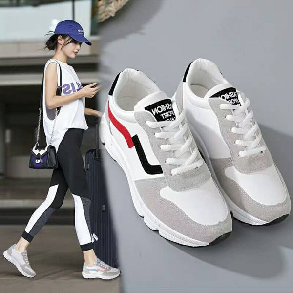 Kolmes värvitoonis lameda tallaga naiste vabaaja tossud