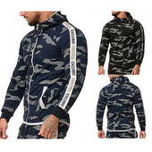 Kinnitusega kamuflaažimustriga meeste dressipluus