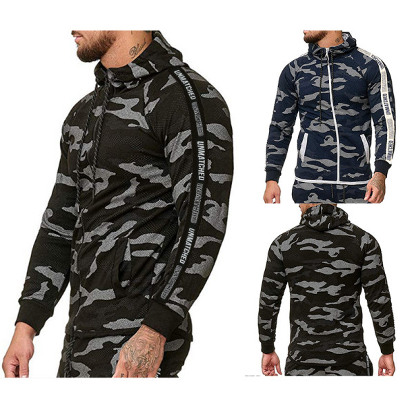 Kinnitusega kamuflaažimustriga meeste dressipluus