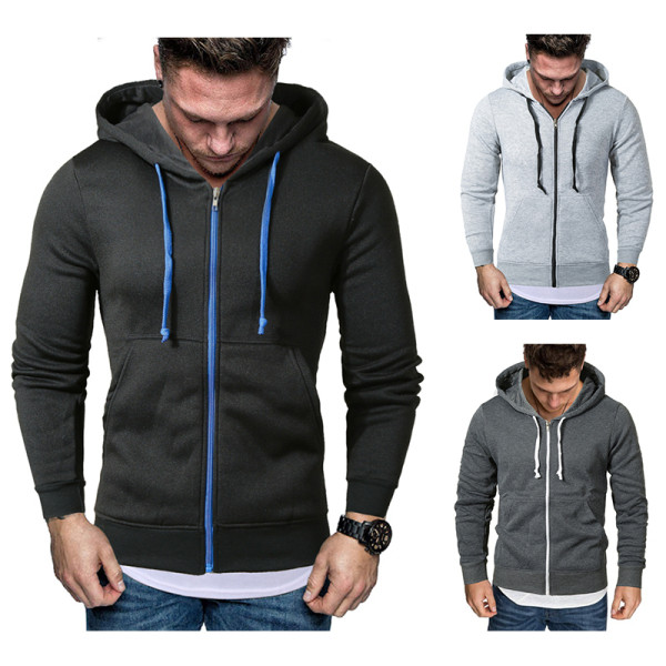 Ανδρικό μοντέρνο φούτερ με κουκούλα και κορδόνια