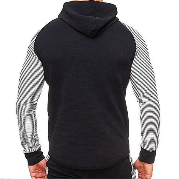 Ανδρικό καθημερινό ριγέ φούτερ με κουκούλα