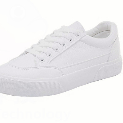 Νέο μοντέλο γυναικεία αθλητικά παπούτσια από οικολογικό δέρμα με επίπεδη σόλα και κορδόνια