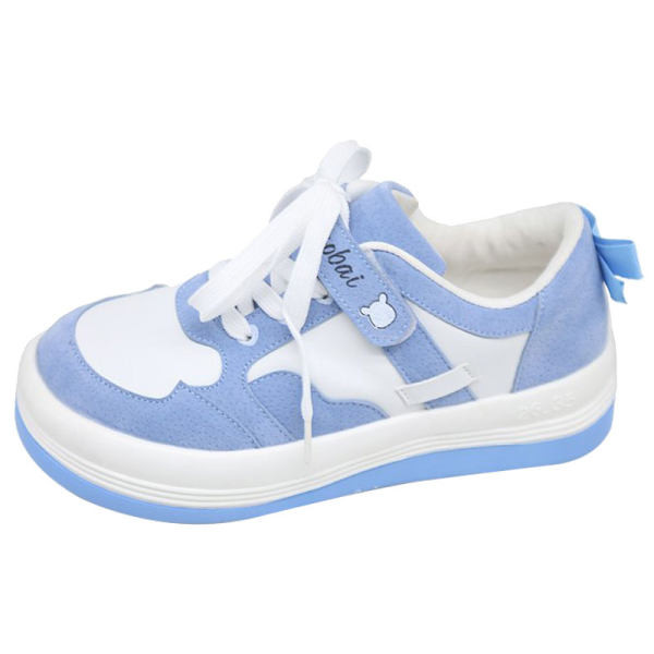 Casual αθλητικά παπούτσια με πλατφόρμα από οικολογικό σουέτ και υφάσματα