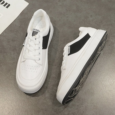 Tenisi dama din piele cu talpa plata