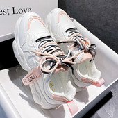 Γυναικεία αθλητικά παπούτσια με χρωματιστά κορδόνια και τραχιά σόλα σε τρία χρώματα