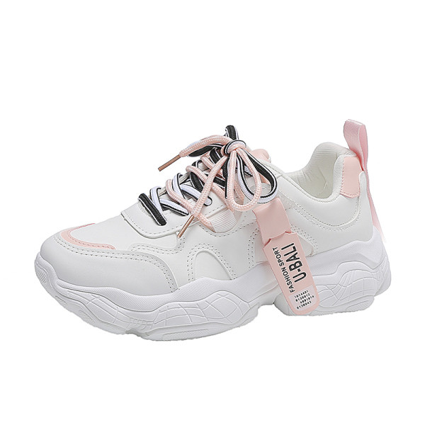 Γυναικεία αθλητικά παπούτσια με χρωματιστά κορδόνια και τραχιά σόλα σε τρία χρώματα