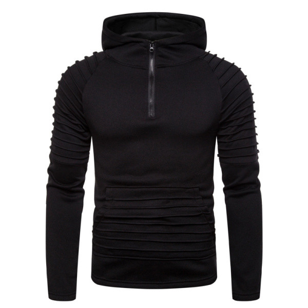 Ανδρικό μοντέρνο φούτερ με φερμουάρ και κουκούλα