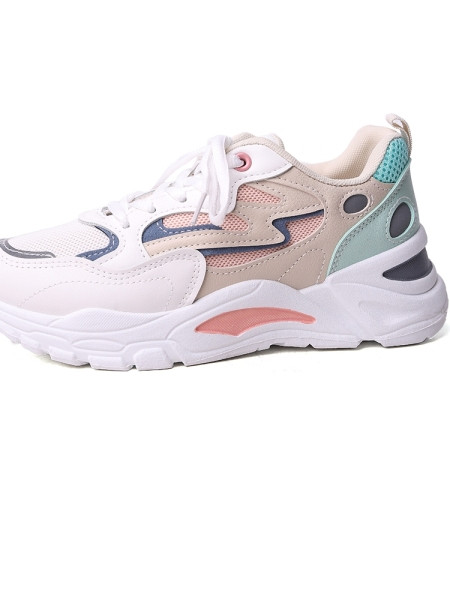 Casual γυναικεία αθλητικά παπούτσια με κορδόνια και επίπεδη σόλα