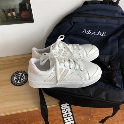 Casual μοντέλο αθλητικά  παπούτσια από οικολογικό δέρμα με επίπεδη σόλα