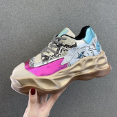 Ženske tenisice u boji s visokim đonom i vezicama