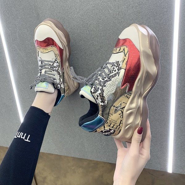 Ženske tenisice u boji s visokim đonom i vezicama