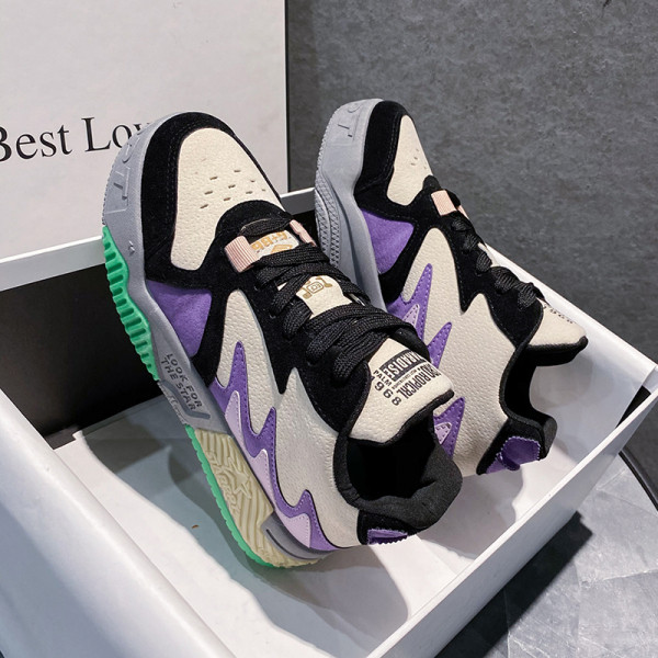 Γυναικεία casual αθλητικά παπούτσια από οικολογικό σουέτ με κορδόνια και επίπεδη σόλα