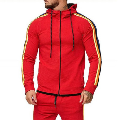 Ανδρική μπλούζα με κορδόνια και κουκούλα