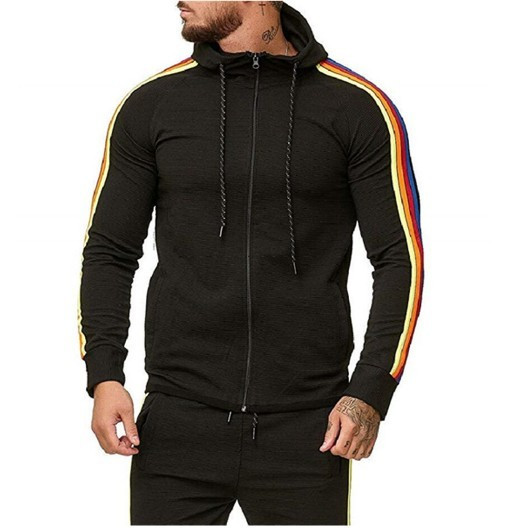 Ανδρική μπλούζα με κορδόνια και κουκούλα