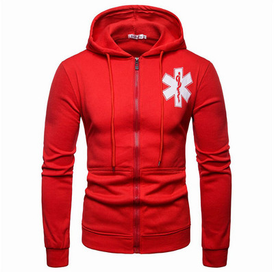 Καθημερινό ανδρικό φούτερ  με απλικέ και κουκούλα