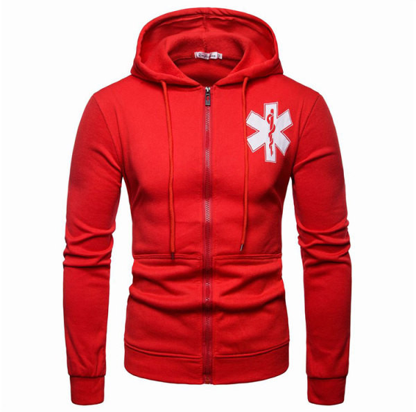 Καθημερινό ανδρικό φούτερ  με απλικέ και κουκούλα