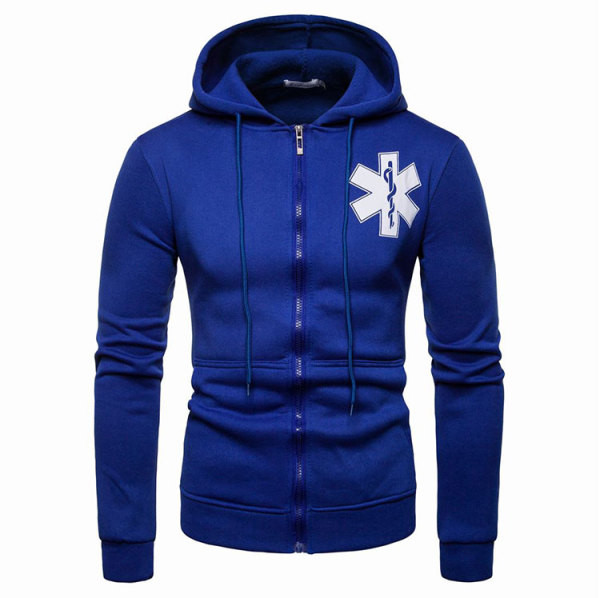 Καθημερινό ανδρικό φούτερ  με απλικέ και κουκούλα