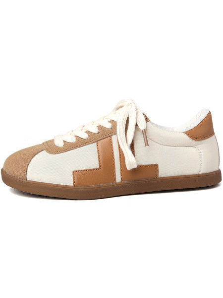 Καθημερινά έκο δερμάτινα αθλητικά παπούτσια και επίπεδη σόλα