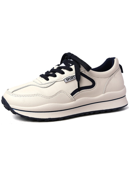 Μοντέρνα γυναικεία αθλητικά παπούτσια με κορδόνια και επίπεδη σόλα