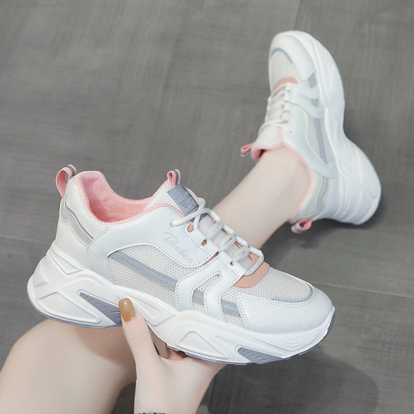 Νέο μοντέλο casual γυναικεία αθλητικά παπούτσια με τραχιά σόλα και κορδόνια