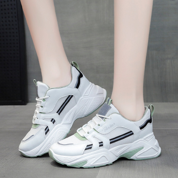 Νέο μοντέλο casual γυναικεία αθλητικά παπούτσια με τραχιά σόλα και κορδόνια