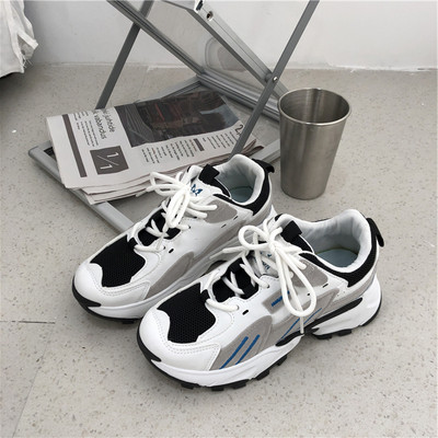 Γυναικεία casual αθλητικά παπούτσια με τραχιά σόλα και κορδόνια