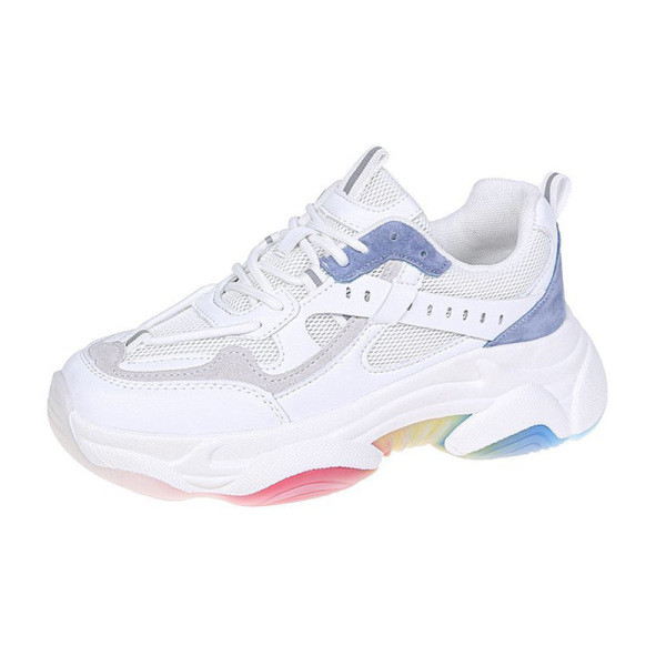 Γυναικεία casual αθλητικά παπούτσια με χρωματιστό μοτίβο και κορδόνια