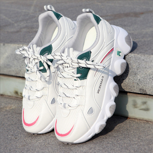 Casual γυναικεία αθλητικά παπούτσια με τραχιά σόλα και κορδόνια