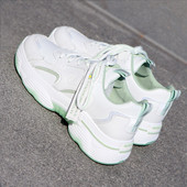 Εκο δερμάτινα αθλητικά παπούτσια μοντέρνα με κορδόνια - δύο χρώματα