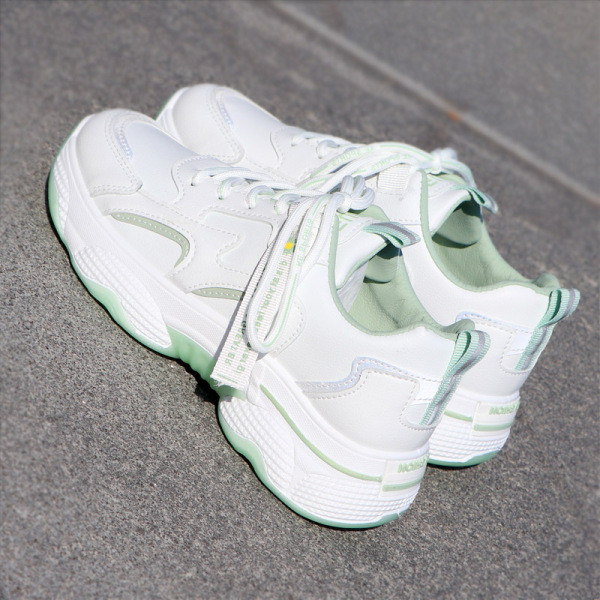 Εκο δερμάτινα αθλητικά παπούτσια μοντέρνα με κορδόνια - δύο χρώματα