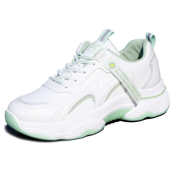 Εκο δερμάτινα αθλητικά παπούτσια μοντέρνα με κορδόνια - δύο χρώματα