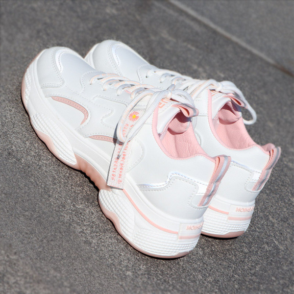 Εκο δερμάτινα αθλητικά παπούτσια μοντέρνα με κορδόνια - δύο χρώματα