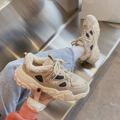 Γυναικεία casual αθλητικά παπούτσια με κορδόνια και ζεστή φόδρα