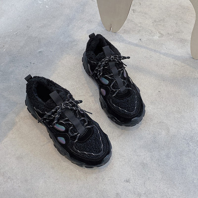 Γυναικεία casual αθλητικά παπούτσια με κορδόνια και ζεστή φόδρα