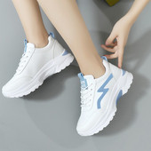 Sporty-casual γυναικεία παπούτσια από δέρμα eco με τραχιά σόλα