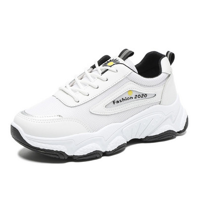 Ženske sportske tenisice od umjetne kože s printom tratinčica