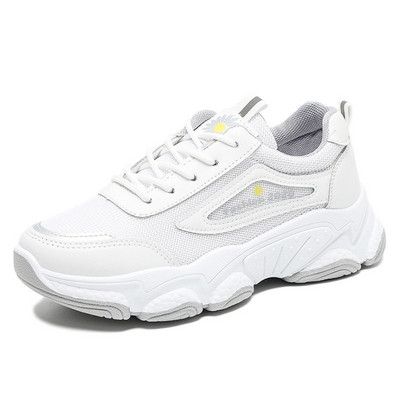 Ženske sportske tenisice od umjetne kože s printom tratinčica