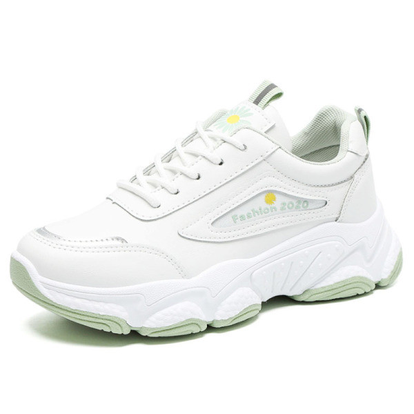 Ženske sportske tenisice od umjetne kože s printom tratinčica