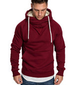 Μοντέρνο ανδρικό φούτερ με απλό μοντέλο με κορδόνια και τσέπη