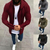 Ανδρικό μακρύ φούτερ με φερμουάρ