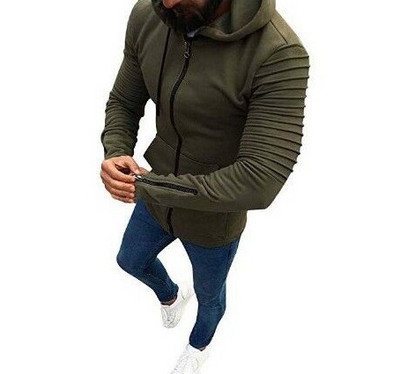 Ανδρικό μακρύ φούτερ με φερμουάρ