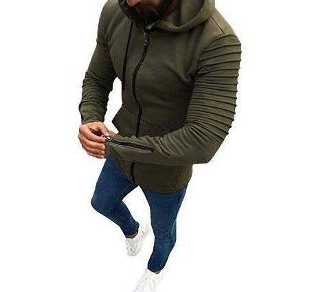 Ανδρικό μακρύ φούτερ με φερμουάρ